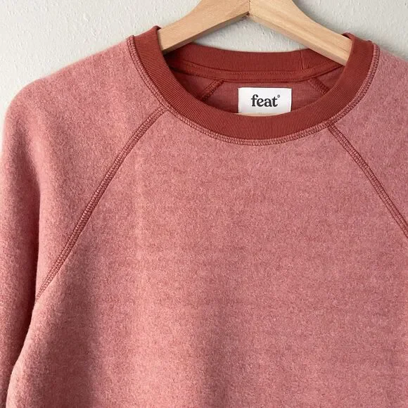 Feat BlanketBlend Crewneck Sweater in Cayenne Size S Fleece Casual Lounge - Picture 6 of 11